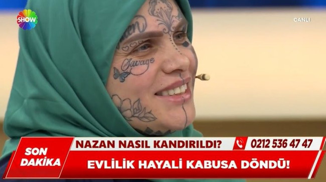 Hikâyesinden çok görüntüsü konuşuldu! Canlı yayında dövmeler gündem oldu - Resim : 1