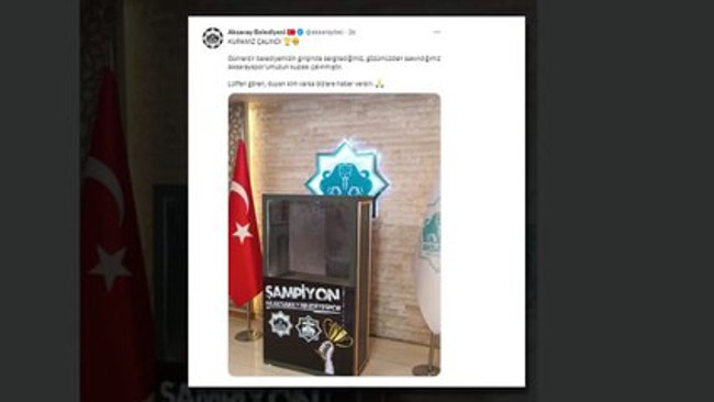 Aksaray Belediyesi'nden akla hayale sığmayacak paylaşım: "Kupamızı gören haber versin" - Resim : 1