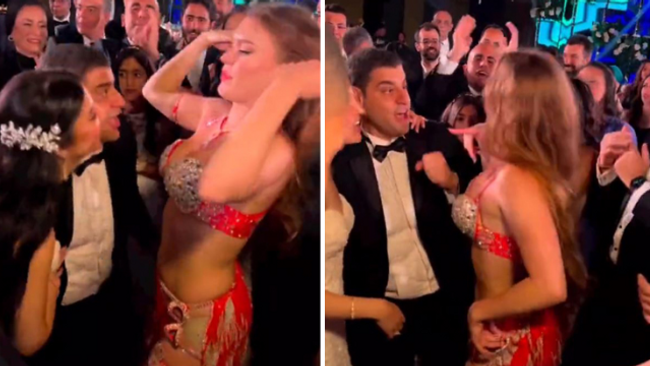 Dansözü gören damat, yanındaki gelini unuttu! - Resim : 1