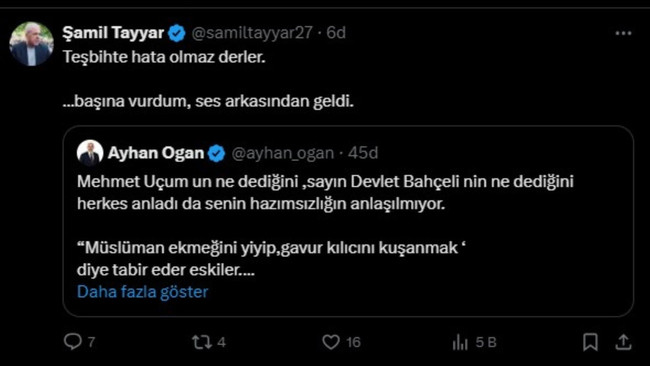 Cumhurbaşkanı Danışmanı Ayhan Ogan'dan, Tayyar'a sert sözler: 'Fitneci, gavur' - Resim : 1