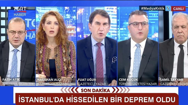 Canlı yayında b&uuml;y&uuml;k panik! 6.1&rsquo;lik deprem TGRT Haber&rsquo;i salladı - Resim : 1