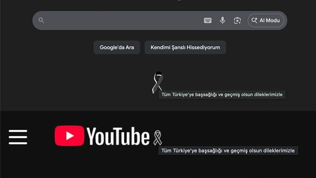 Google ve YouTube'dan Türkiye için taziye mesajı: Ana sayfalarına sabitlediler - Resim : 1