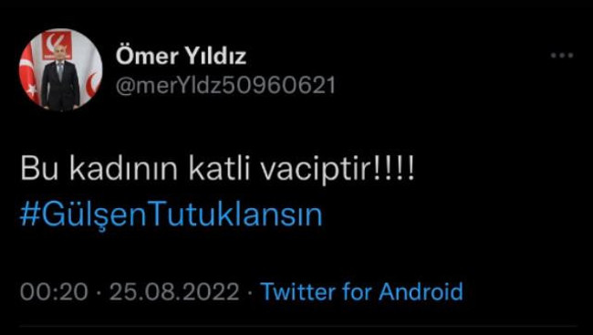 Mehmet Metiner'den, Yeniden Refah Partili Yıldız'ın "Gülşen'in katli vaciptir" paylaşımına tepki - Resim : 1