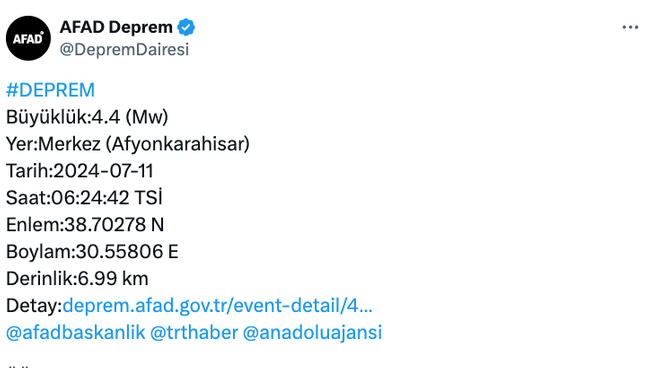 Afyonkarahisar peş peşe 2 depremle güne uyandı! Bakan Ali Yerlikaya’dan açıklama geldi… - Resim : 1