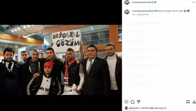 Quaresma'dan Serdal Adalı'ya destek paylaşımı! - Resim : 1