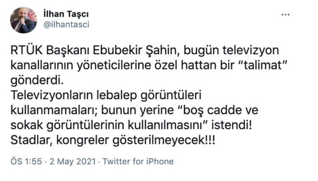 RTÜK üyesi Taşcı'dan şok eden iddia: RTÜK Başkanı TV yöneticilerine özel hattan talimat verdi - Resim : 1