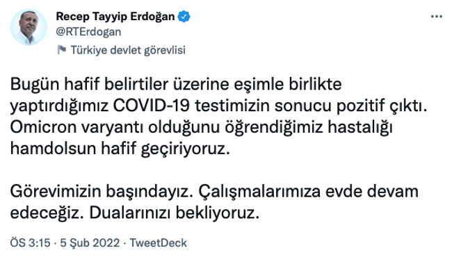 Cumhurbaşkanı Erdoğan kötü haberi sosyal medyadan duyurdu! ‘Bugün eşimle birlikte…’ - Resim : 1