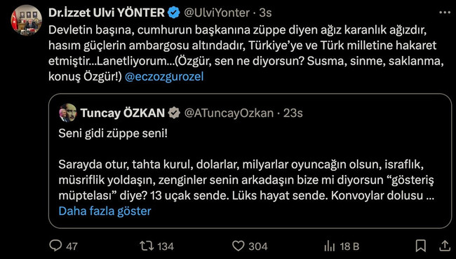 MHP'den Tuncay Özkan'a ilk tepki: Özgür, sen ne diyorsun? - Resim : 1