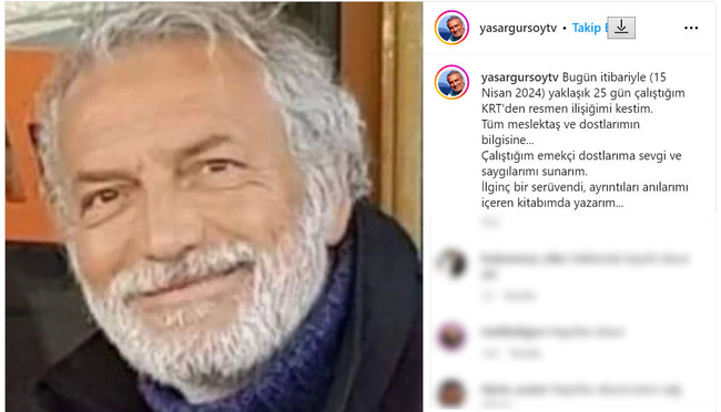 KRT TV'de üst düzey ayrılık! Mesaisi 25 gün sürdü! "İlginç bir serüvendi" diyerek duyurdu - Resim : 1