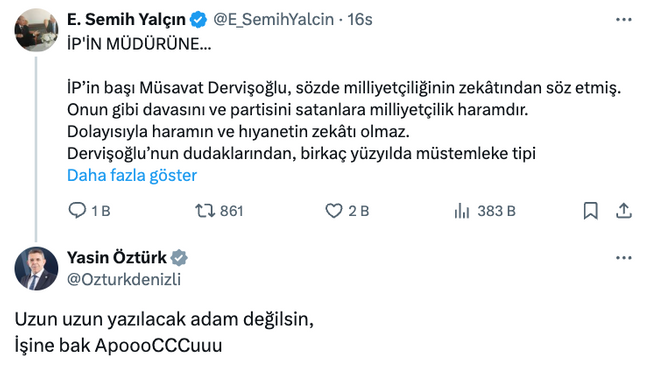 İyi Partili vekilden MHP'li Semih Yalçın'a olay yanıt! 'İşine bak 'ApoooCCCuuu'!..' - Resim : 2