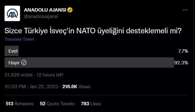 Anadolu Ajansı'ndan İsveç anketi - Resim : 2