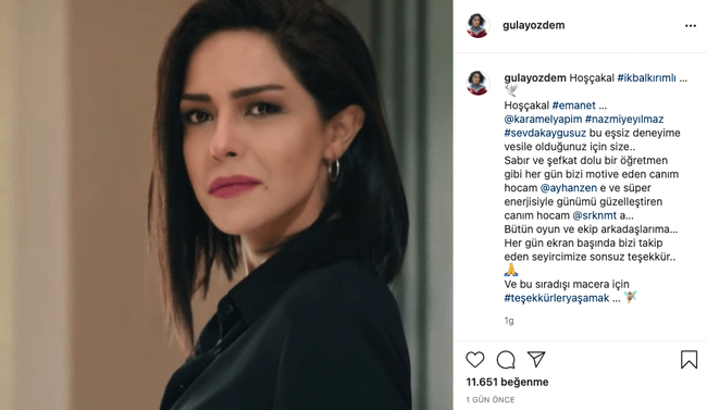 Emanet’in İkbal’i Gülay Özdem diziye veda etti! Mesajı duygulandırdı… - Resim : 1