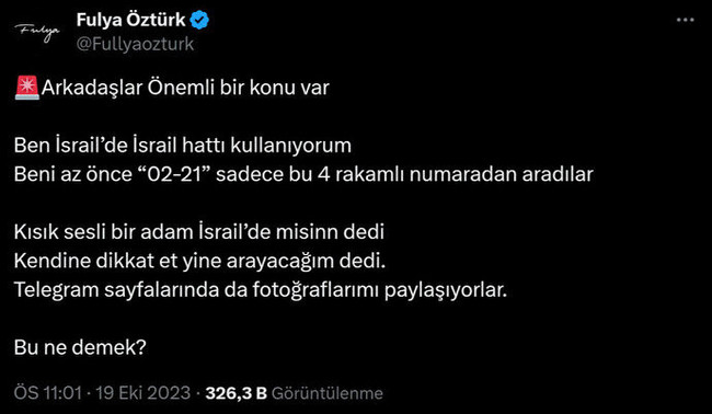 Gazeteci Fulya Öztürk'e İsrail'den ölüm tehdidi: Telegram'da fotoğraflarımı paylaşıyorlar - Resim : 1