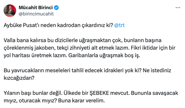 AK Partili isimden TRT’ye 'Aybüke Pusat tepkisi'! Etiketleyerek sordu: Ne istediniz kızcağızdan? - Resim : 1