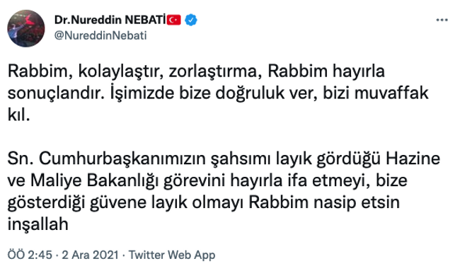 Yeni Bakan Nureddin Nebati’den ilk açıklama! ‘Cumhurbaşkanımızın gösterdiği…’ - Resim : 2