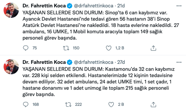 Bakan Koca acı haberi duyurdu! Sel felaketinde bilanço ağırlaşıyor - Resim : 1