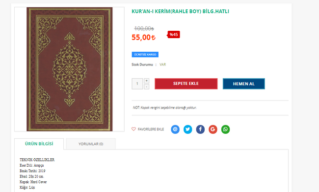 Diyanet'ten görme engelliler için 1400 TL'ye Kuran - Resim : 2
