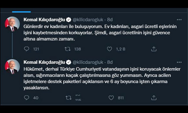 Kemal Kılıçdaroğlu'ndan işten çıkartmalarla ilgili sert çıkış! İktidara süre verdi - Resim : 1