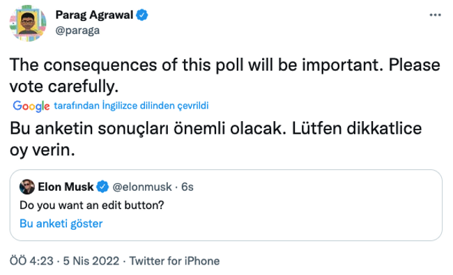 Elon Musk Twitter’da yapacağı ilk yeniliği paylaştı! ‘Lütfen dikkatli oy verin…’ - Resim : 2