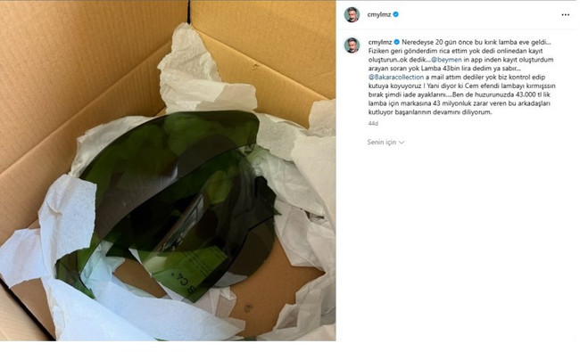 Cem Yılmaz ünlü markaya isyan etti: 43 bin liralık lamba için 43 milyonluk zarar! - Resim : 1