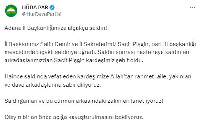 HÜDA-PAR Adana İl Başkanlığı’na saldırı! - Resim : 4