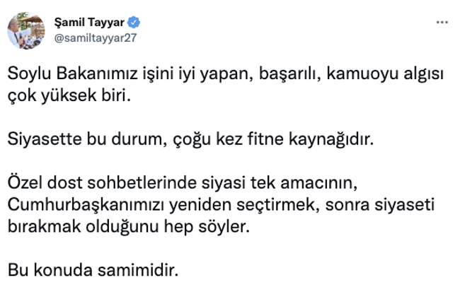 Şamil Tayyar'dan olay 'Süleyman Soylu' iddiası! "Özel dost sohbetlerinde..." - Resim : 1