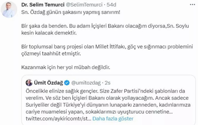 Gelecek Partisi'nden 'Ümit Özdağ' tepkisi! "Kazanmak için her yol mübah değildir" - Resim : 1