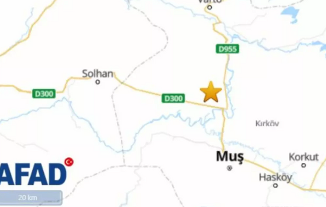 Muş'ta 3,6 büyüklüğünde deprem! AFAD duyurdu - Resim : 1