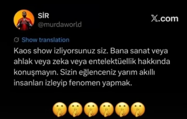 Rapçi Murda ile Hayrettin arasında 'Kaos Show' krizi! Ağzına geleni saydı! ''Yarım akıllı insanlar'' - Resim : 1