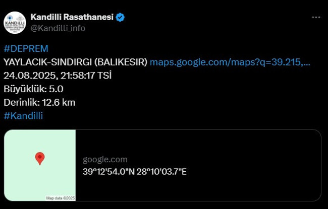 Balıkesir'de peş peşe depremler! İstanbul'da da hissedildi - Resim : 1