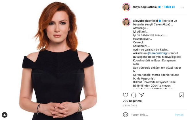 Tecrübeli ekran yüzü Ceren Akdağ'ın yeni adresi belli oldu - Resim : 1