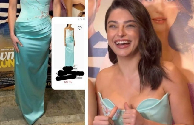 Ayça Ayşin Turan'ın 125 TL'lik elbisesi şok etti! Galaya katıldı - Resim : 1