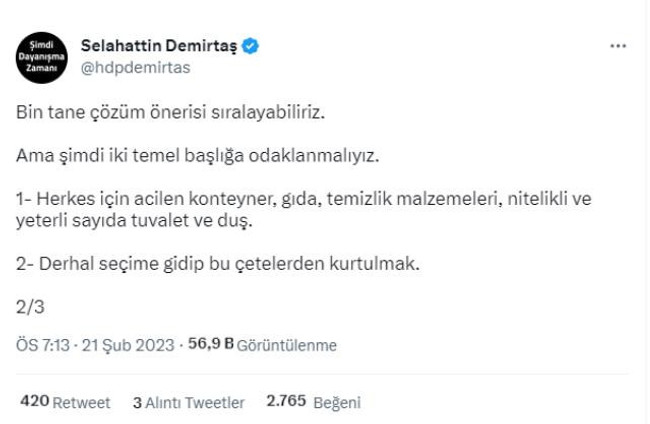 Cezaevindeki Demirtaş'tan "Yürü Bay Kemal" paylaşımı! Muhalefete çağrı yaptı - Resim : 1