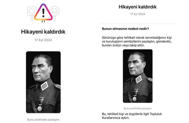 Instagram'dan skandal karar: Atatürk’ü ‘tehlikeli kişi’ diyerek kaldırdı! - Resim : 1