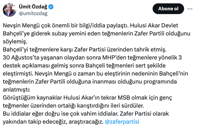 Teğmenler için düğmeye Hulusi Akar mı bastı? ‘Çok önemli kaynaklar’ diyerek duyurdu… - Resim : 1