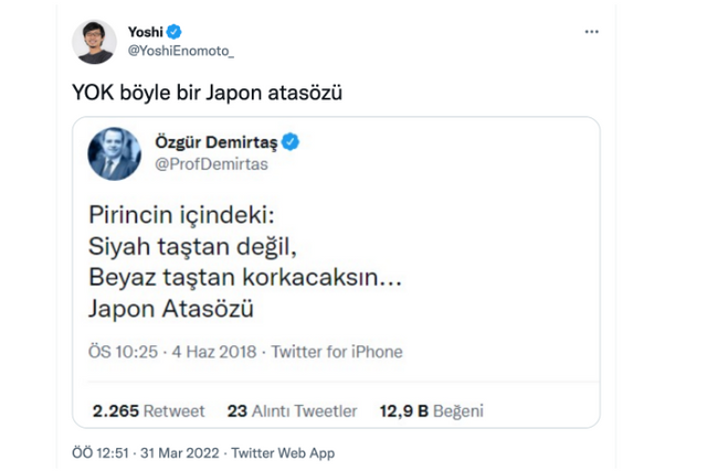 Japon YouTuber'den Özgür Demirtaş'a şok! "Böyle bir Japon atasözü yok" - Resim : 1