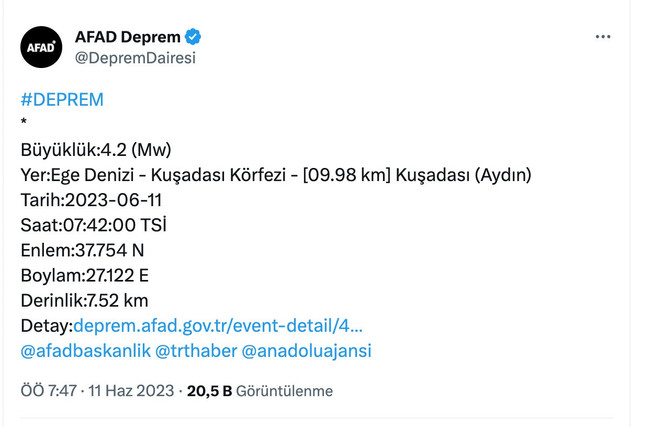Kuşadası ve Adana'da art arda deprem! AFAD duyurdu… - Resim : 1