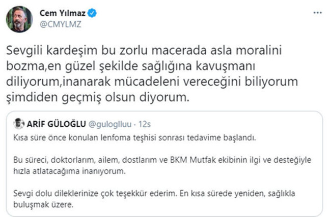 Cem Yılmaz'dan kansere yakalanan ÇGH2 oyuncusu Arif Güloğlu'na destek! - Resim : 1