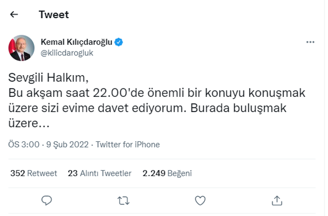 Kemal Kılıçdaroğlu yine saat verdi: Tüm Türkiye'yi davet etti! - Resim : 1