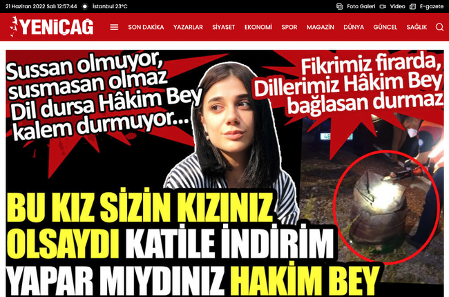 Yeniçağ’dan Pınar Gültekin kararına ‘Hakim Bey’li tepki! ‘Bu kız sizin kızınız olsaydı…’ - Resim : 1