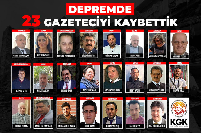 Depremde hayatını kaybeden gazeteci sayısı 23 oldu! Yerel medya enkaz altında! - Resim : 1