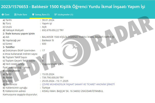 İBDA-C mahkumuna 739 milyonluk ihale! Balıkesir’de öğrenci yurdu yapacak… - Resim : 5