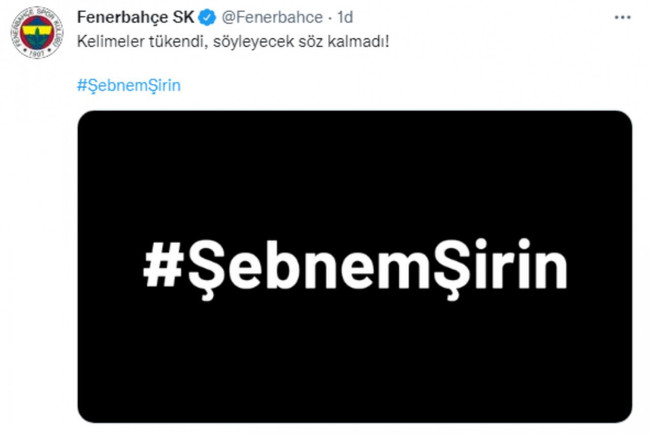 Spor camiası 'Şebnem Şirin' cinayetine sessiz kalmadı! Sosyal medyadan tepki gösterdi - Resim : 1