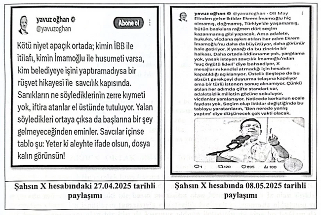 Yavuz Oğhan'ın ifadesinde sorulan 5 paylaşım: 30 sayfadan 22'si baz çıktı - Resim : 2