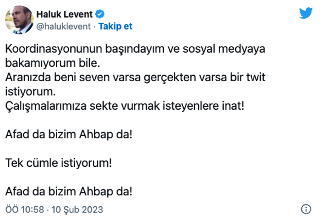 Haluk Levent’ten AFAD ve Ahbap çıkışı! ‘Tek bir tweet istiyorum…’ - Resim : 1