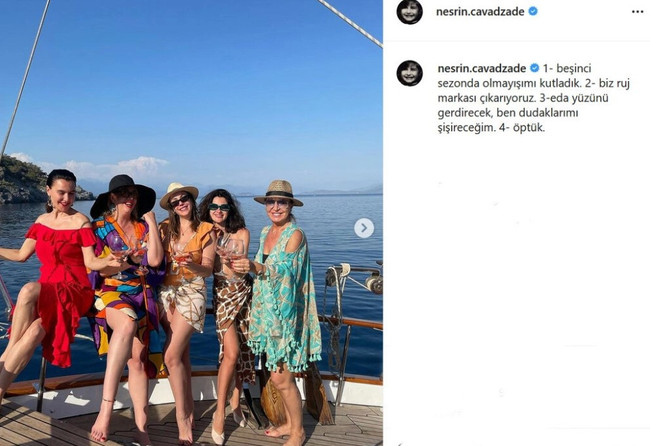 Yasak Elma'nın yıldızları birlikte tatile çıktı! Tekne pozunu paylaştı - Resim : 4