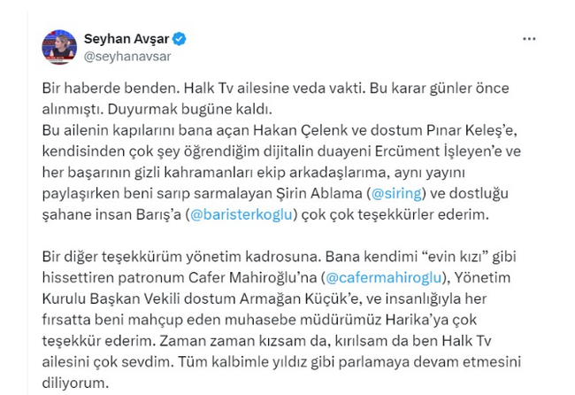 Halk TV'den üst düzey ayrılık! Başarılı gazeteci veda etti! - Resim : 2