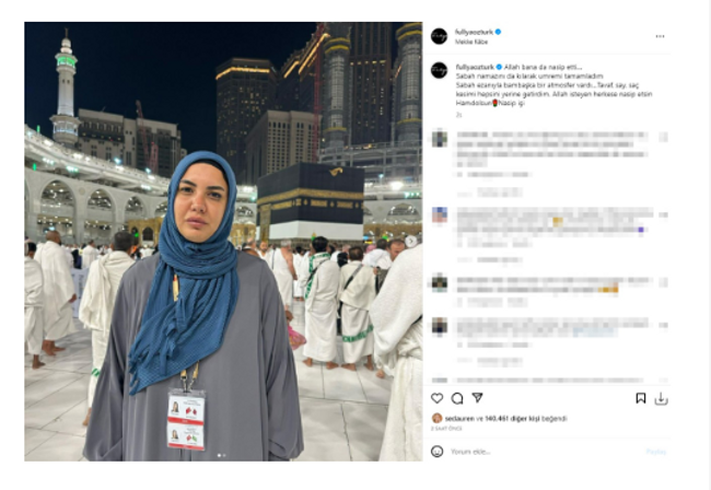 Fulya Öztürk’ten 'Umre' eleştirilerine yanıt: "Kimsenin parasıyla gitmedim..." - Resim : 1