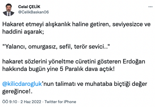 Kılıçdaroğlu’ndan Erdoğan’a 5 kuruşluk dava! ‘Biçtiği değer gereğince…’ - Resim : 1