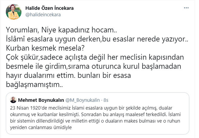 Eski Ayasofya imamının 23 Nisan mesajına AK Partili İncekara'dan tepki - Resim : 1